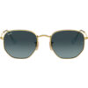 Ray Ban Hexagonal RB3548Ν. Unisex γυαλιά ηλίου με χρυσό μεταλλικό σκελετό και γεωμετρικό σχήμα.
